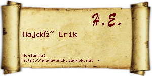 Hajdú Erik névjegykártya